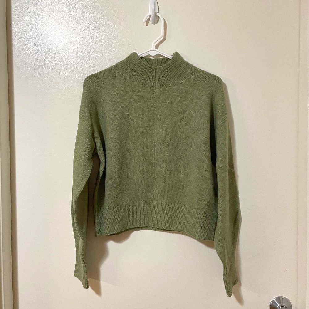 NEW & Other Stories Green Mock Neck Sweater Women Size XSmall